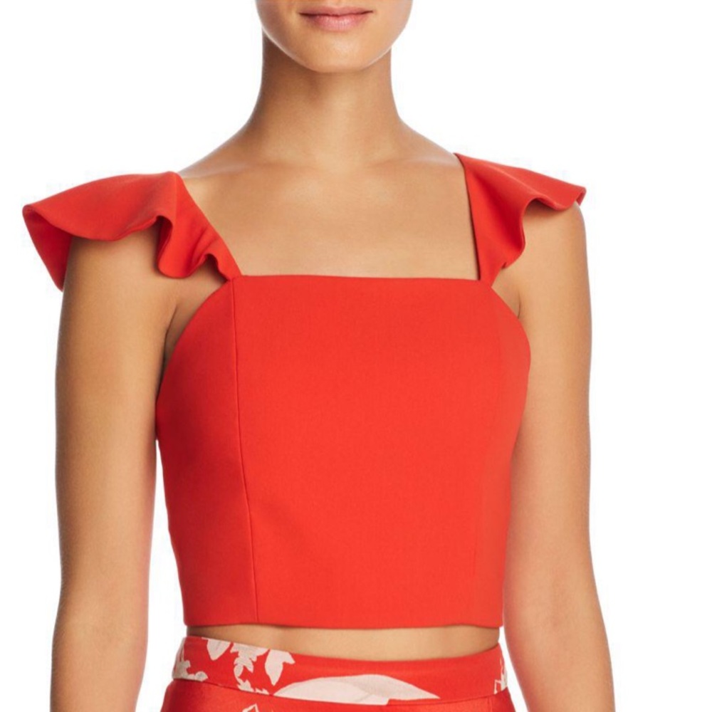 Alice+Olivia Celestial Crop Top Red 10